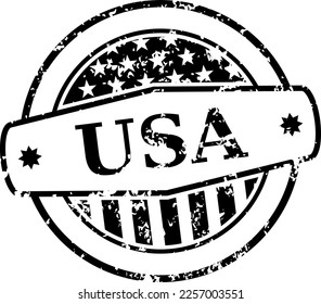 Usa mail grunge label. Postal retro stamp