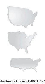 USA map 3D perspective view. vector illustration