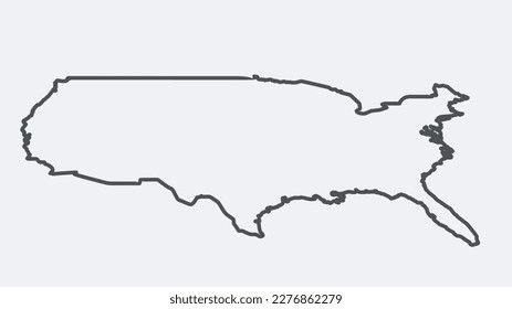 USA map 3D perspective view. vector illustration