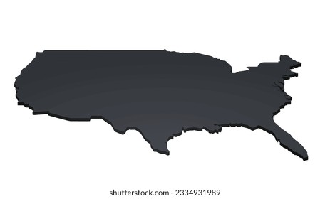 USA map 3D perspective view. vector illustration