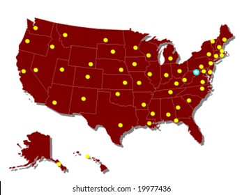 usa map with all capitals