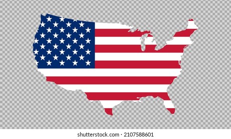 USA map. America map with national flag. Vector illustration