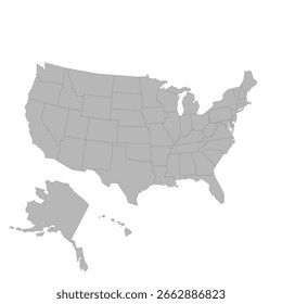USA Map America Vector Silhouette