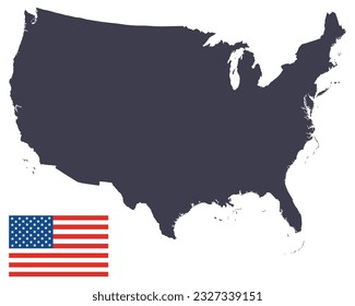 USA map with American flag