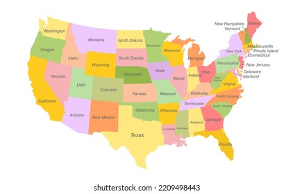 Usa Map American Map United States Stock Vector (Royalty Free ...