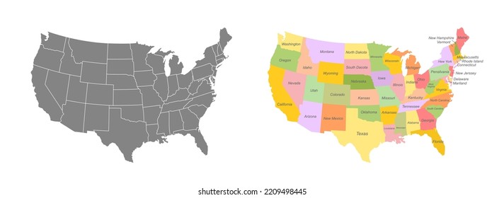 USA map. American map. United states of america vector country. Usa outline isolated