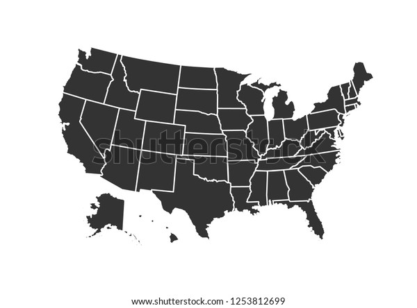 白い背景に米国の地図のベクター画像アイコン のベクター画像素材 ロイヤリティフリー