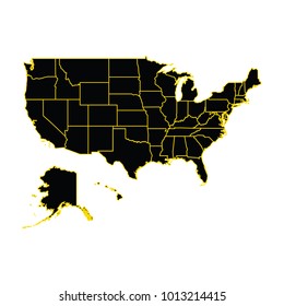 usa map - black pastel graphic background . Vector illustration eps 10.