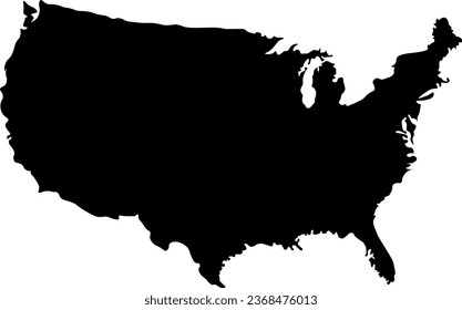 USA map black silhouette.vector illustration
