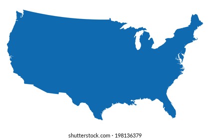 USA map in blue