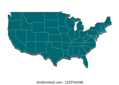 usa map - blue pastel graphic background . Vector illustration eps 10. - Vector
