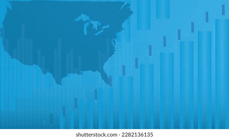 USA Map business background - growth business vector with graphs in background - suitable for analytics, stocks, investment, business presentations.