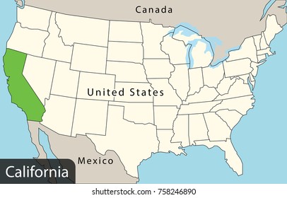 usa map california state 