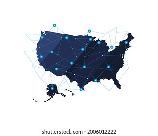 usa map and circuit geography icon