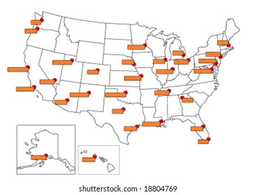 usa map with cities to fill