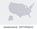 USA Map Cloud Color on White Background quality files Png