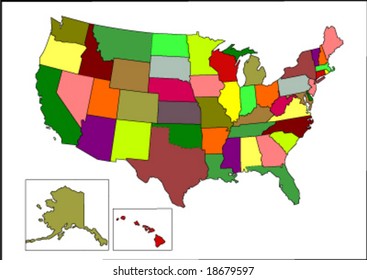 Usa Map In Color