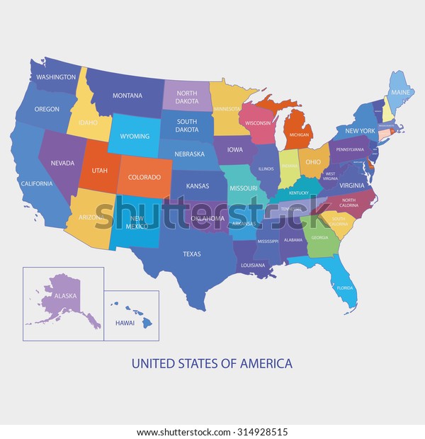 米国の地図 国名 米国の地図 米国 米国の地図 米国 米国の地図 フラットイラストベクター画像 のベクター画像素材 ロイヤリティフリー