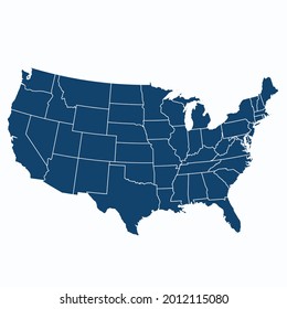 USA map color vector modern. Silhouette map. on white background. 