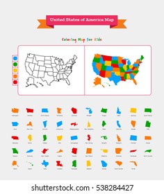 Kids United States Map Images Stock Photos Vectors