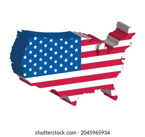 usa map design in 3d