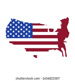 diseño de estilo de perro de mapa de usa