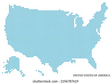 USA-Karte auf einem Punkt einzeln auf Weiß