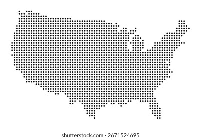 Ilustração de vetor de design de estilo de pontos de mapa dos EUA
