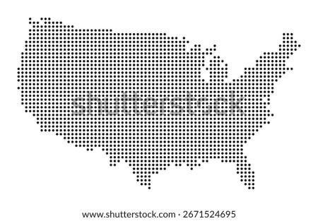 USA Map Dots Style Design Vector Illustration
