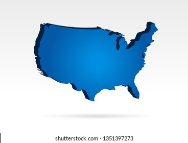 USA Map Extruded 3d Perspective