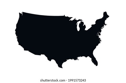 USA Map with federal states. Vector illustration. United States of American Map.