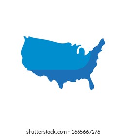 Usa map fill style icon design, United states america independence day nation us country and national theme Vector illustration
