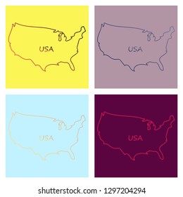 USA Map Flag