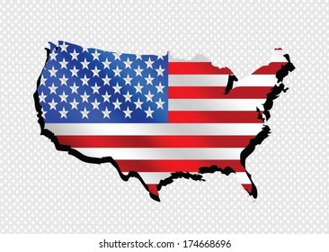 USA map and flag