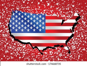 USA map and flag