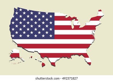 USA map flag