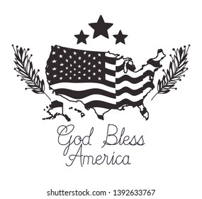 usa map with flag of memorial day emblem