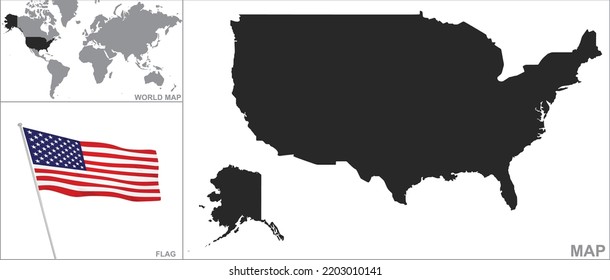 Usa Map Flag Vector Stock Vector (Royalty Free) 2203010141 | Shutterstock