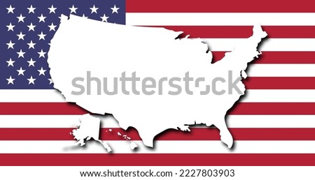 USA map and flag vector. America map. United States of America map and flag. Suitable for icon, logo, banner, background, or any content using America map theme