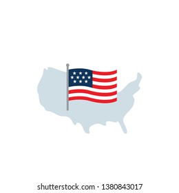 Usa Map Flag Vector Color Icon Stock Vector (Royalty Free) 1380843017