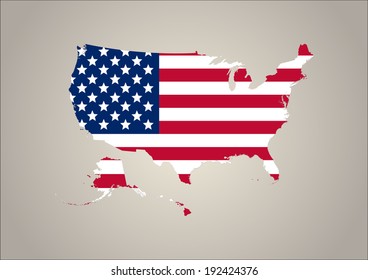 Usa Map Flag Vector Illustration Stock Vector (Royalty Free) 192424376