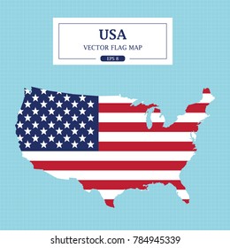 USA Map Flag vector illustration