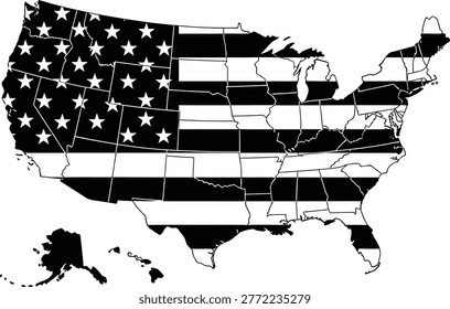 Usa map flag Vector Symbols