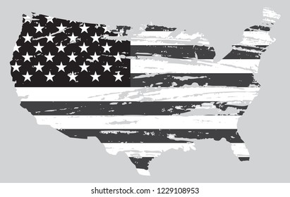 USA map with flag.American flag symbol.