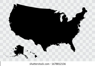 USA map. Flat style - stock vector.