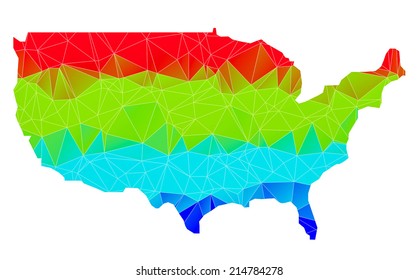 USA map geometric polygonal design Vector illustration