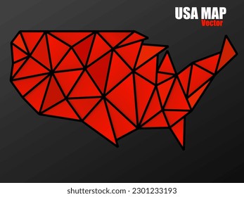USA map in geometric polygonal style, geometric design