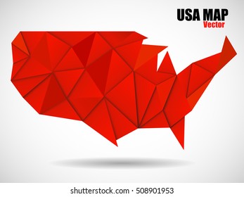 USA map in geometric polygonal style, geometric design, vector illustration, eps 10