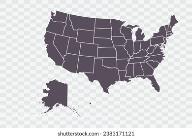 USA Map Graphite Color on White Background quality files Png