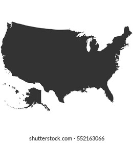 USA map in gray